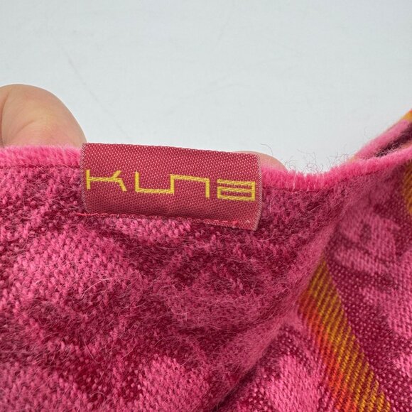 Kuna Baby Alpaca Scarf Fringe Pink soft warm patterned - Picture 4 of 7